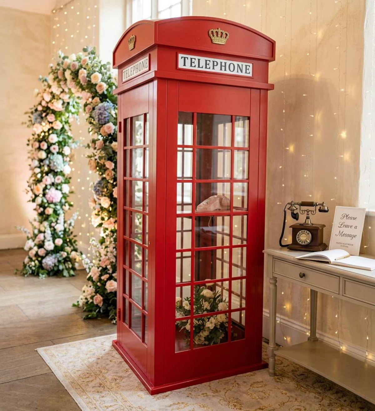 Telefonzelle / Englischer Stil / Hochzeitsdeko